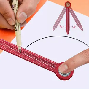 Woodworking Compass Hole Ruler, Marking Measuring Tool, Precision Compass Marking, 360 Degree Rotation, Portable, Ideal for Woodworking