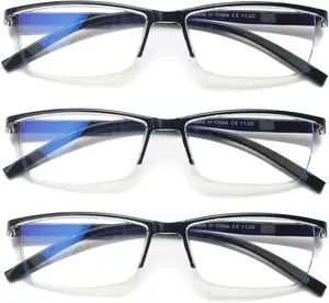 Reading Glasses Men 3 pack Blue Light Blocking Readers Mens Spring Hinge Comfortable Glasses
