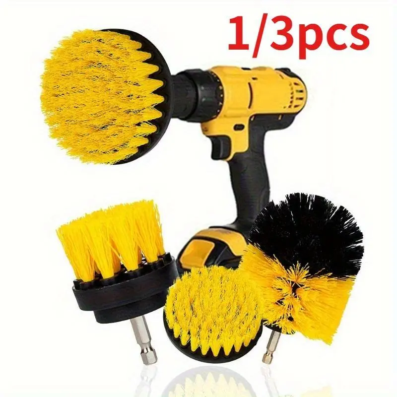 1/3Pcs/Set Electric Scrubber Brush Drill Brush Kit Plastic Round Cleaning Brush For Carpet Glass Car Tires Nylon Brushes Cleaning Supplies Cleaning Gadgets Household Cleaning Tool House Cleaning Tools