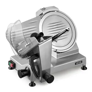 【Summervibes】VEVOR 10" Commercial Meat Slicer, 240W Electric Deli Food Slicer with Carbon Steel Blade, Built-In Sharpener & 0-0.47" Adjustable Thickness for Frozen Meat, Ham, Baguett, Steak, UL Approved