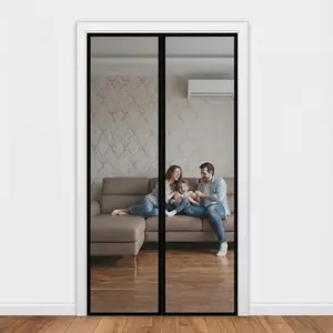 Heavy Duty PP Nano Magnetic Screen Door - Double Door Design, 9-Min Easy Install, Auto-Sealing Reinforced Mesh, Keeps Bugs Out & Breeze In, Pet Friendly