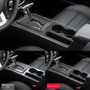 Real Soft Carbon Fiber Gear Shift Cover Sticker, Interior Accessory for Dodge Challenger 2008-2014