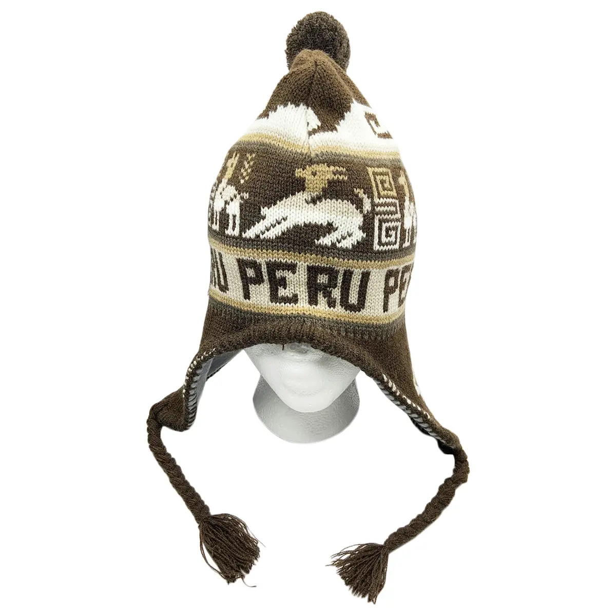 Nwt Peru Peruvian Alpaca Trend Handmade Soft Knit Fleece Lined Chullo Beanie Hat