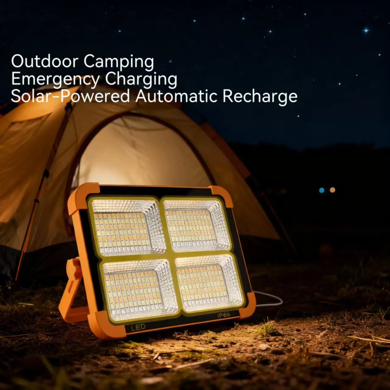 USB/Solar Powered Hanging Lantern - Waterproof for Outdoor, Emergency Kit & Blackout Safety Rechargeable Dimmable Camping Light