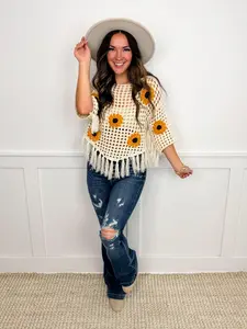 Judy Blue Eliza Distressed Mid Rise Button Fly Trouser Flare Dark Wash Jeans Fit Bottom