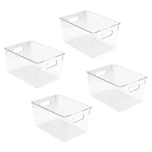 Sorbus 4 Pack Square Fridge Organizer Bins With Handles Sorbus 4 Pack Square Fridge Organizer Bins With Handles