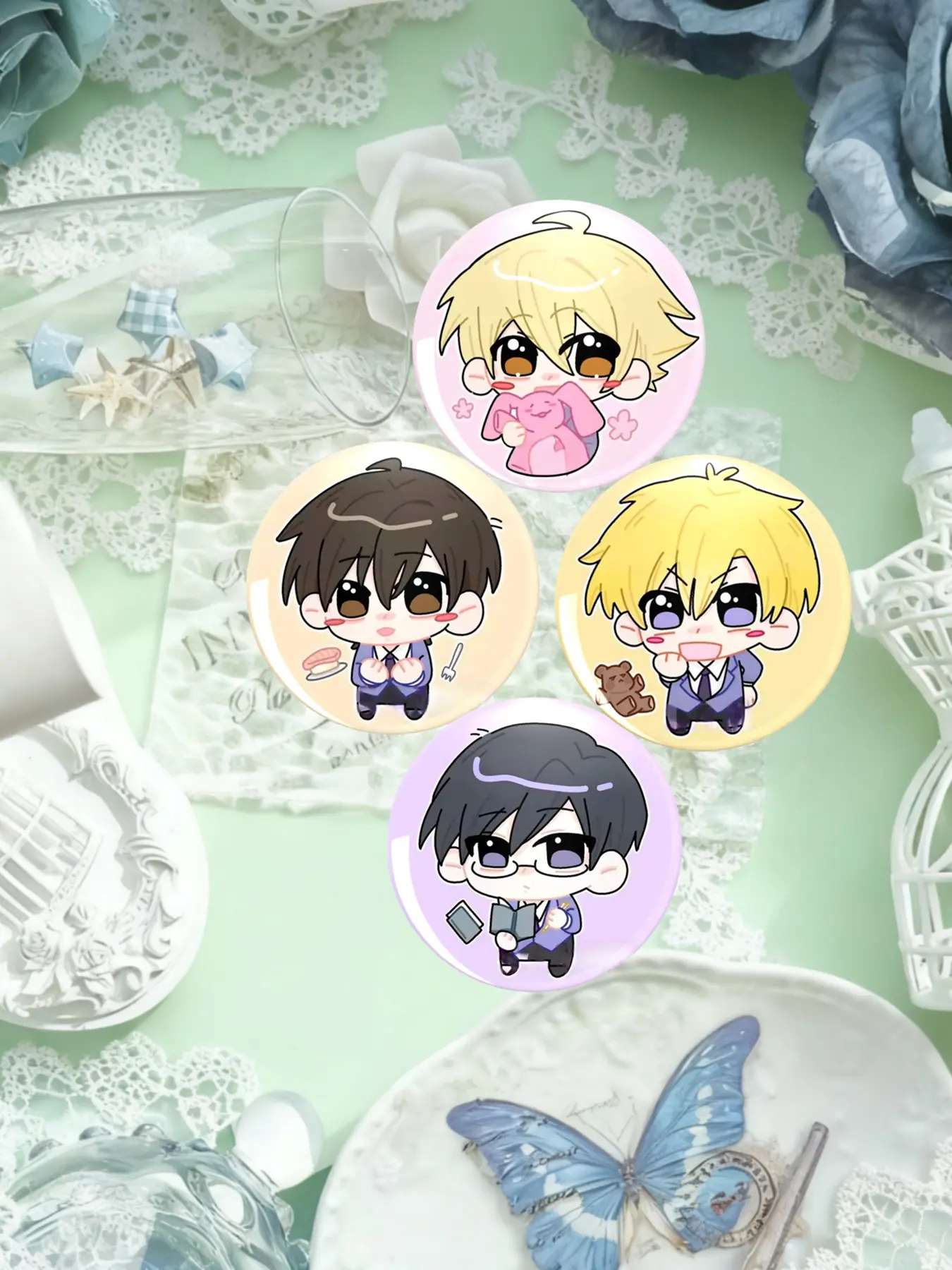 Cute Q Version Character Badge, Brooch Pin, Lapel Pins, Perfect Gift, Couple Best Friend Pairing Pendant, Adorable Anime Accessories, Suitable for All Holidays, Brooch Set