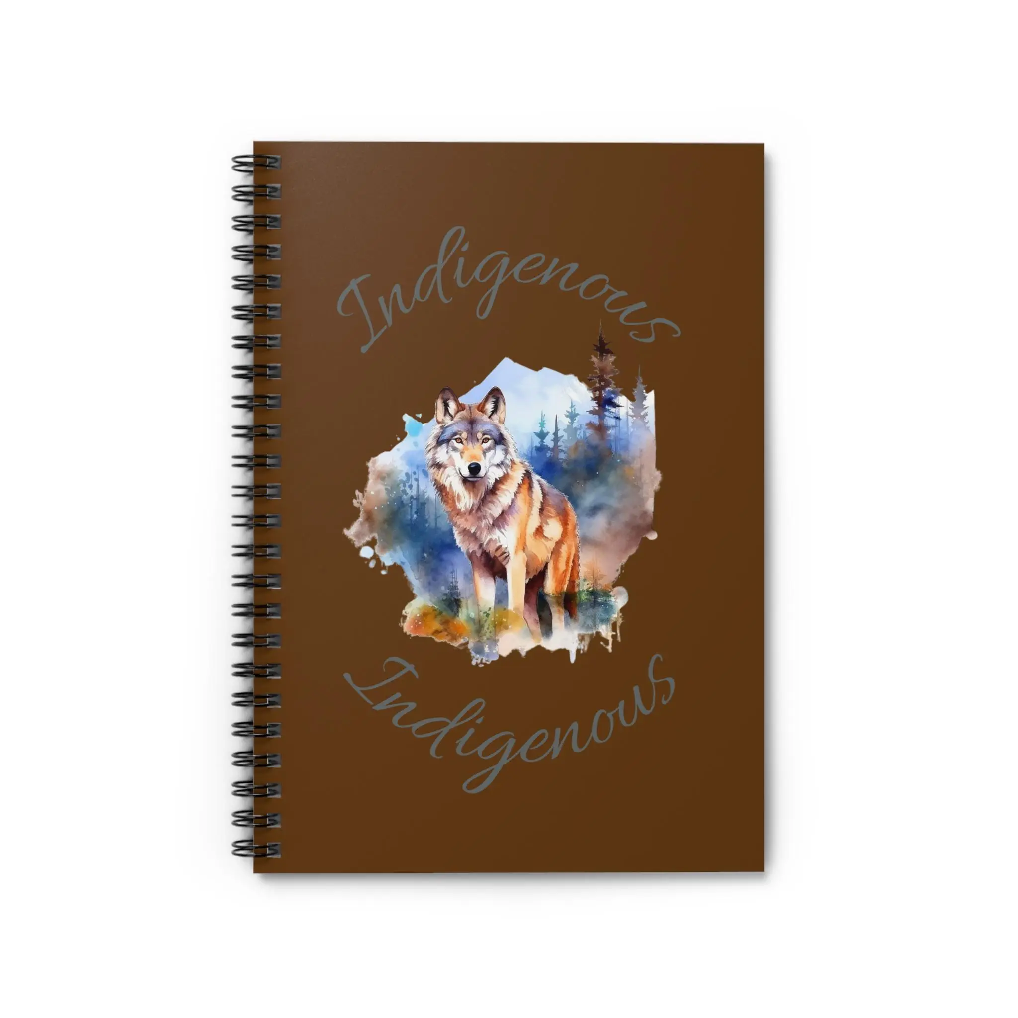 Indigenous Wolf Spiral Notebook | Eco-Friendly Journal for Artists, Gift for Nature Lovers, Unique Sketchbook, Notepad for Students,