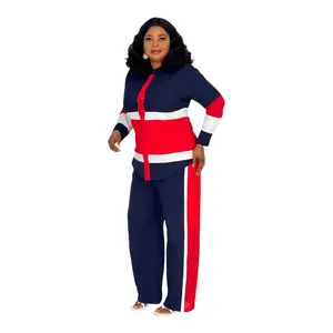 Color block 2 Piece Outfits for Women - Long Sleeve Button Down Shirt & Wide Leg Pants in Casual Loungewear - Clothing, Womenswear, Suits, Sets, Business, Professional, Birthday, Occassion, Anniversary.
