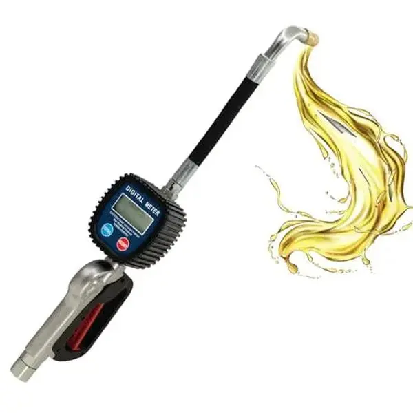 LAUCO Digital Oil Gun for Air Operated Oil Pump Systems – Heavy-Duty Metered Dispensing Nozzle for SAE240 Oils and Fluids – For 3:1 Pump Kits, 55 Gallon Drum Setup (Not for Gasoline or Diesel) - (47565), 47565 Model