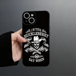 Cowboy Skull with Guns Phone Case， Vintage Western Style for iPhone 17 16 15 14 13 12 11 Plus Pro Max.