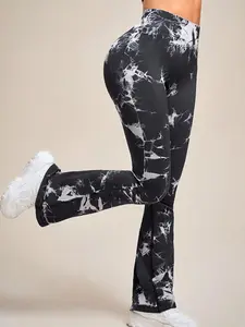 Women's High-Waisted Tie-Dye Yoga Pants, Seamless Elastic Leggings for Gym & Workout, Sporty Style Tight-Fit Design