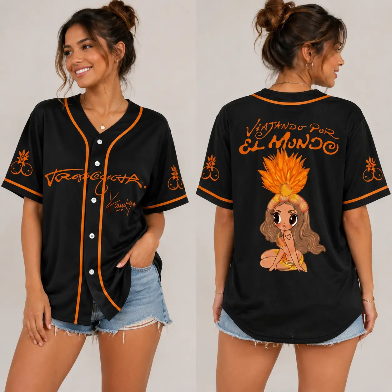 3 Designs Latin Music Tour Inspired Baseball Jersey Shirt, Viajando Por El Mundo Tropitour Limited Edition Jersey, Coconut Jersey, Hawai Style, Fan Gift