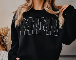Leopard Mama Shirt, Trendy Mom Tee, Black Graphic T-Shirt, Mother's Day Gift, Print Tee, Andrew Clothings