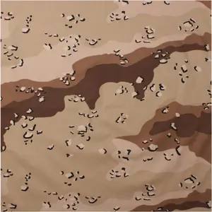 Desert Camouflage Six-Color - Tactical Bandana, 100% Cotton, 22" x 22"