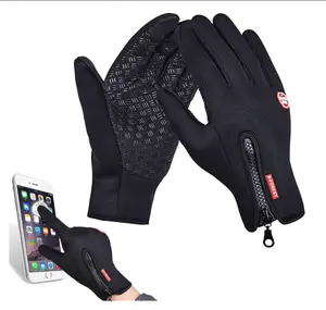 Winter Gloves Touch Screen Warm Gloves Cold Weather Windproof Cycling Driving Riding Bike Telefingers Thermal Gloves Non-Slip Silicone Gel Adjustable Full Finger Mittens