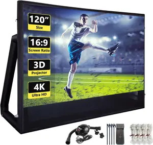 SAYOK 10FEET Inflatable Projector Screen for Outdoor Movies, Pool Parties & Backyard, Waterproof PVC Material, No Need Constant Inflating, Portable Movie Screen for Projector