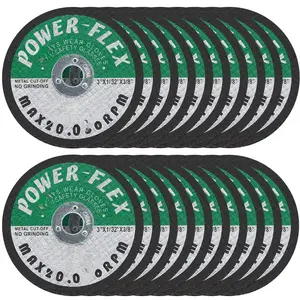 20 Pack - Cut Off Wheels 3 Inch x 1/32 Inch x 3/8 Inch Arbor - for  All Steel and Ferrous Metals.