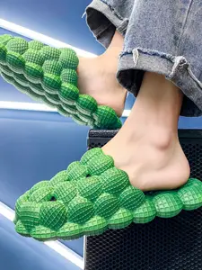 2026 Summer New Lychee Bubble Cool Slippers, Fashion Casual Indoor Bathroom Home Trend Couple Wear, Outdoor Slip-On Shoes