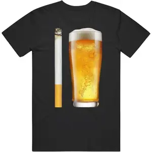 Beer and Cigarette Meme T Shirt Made In Usa