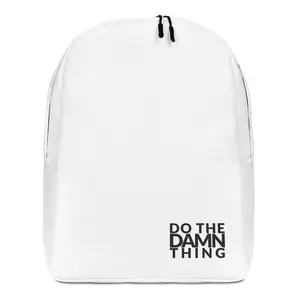 DO THE DAMN THING® White Minimalist Backpack