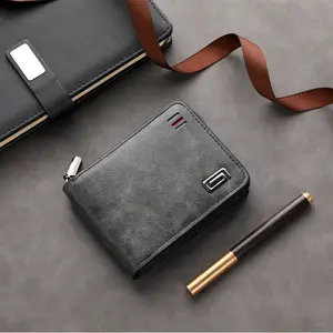 Ultra-Quality Men'S Short Zip Square Bag, Business Light And Easy Wallet, Very Suitable for Daily Commuting
