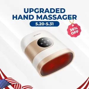 CINCOM White Gold New Hand Massager, Rechargeable Finger Soother with Adjustable Comfort Settings, Soothing Warmth, User-Friendly Display—Perfect for Relaxation and an Ideal Gift for Loved Ones