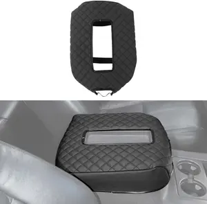 Armrest Pad Cover  Center Console Protector Compatible with Chevrolet Avalanche Silverado Suburban Tahoe &  Yukon 2007-2013, Leather Console Replacement, Black