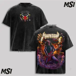 Stranger Things Eddie Munson Hellfire Club Tee “MUNSON” Guitar Solo Graphic Shirt Unisex Oversize Metal Fantasy Netflix Fan Merch
