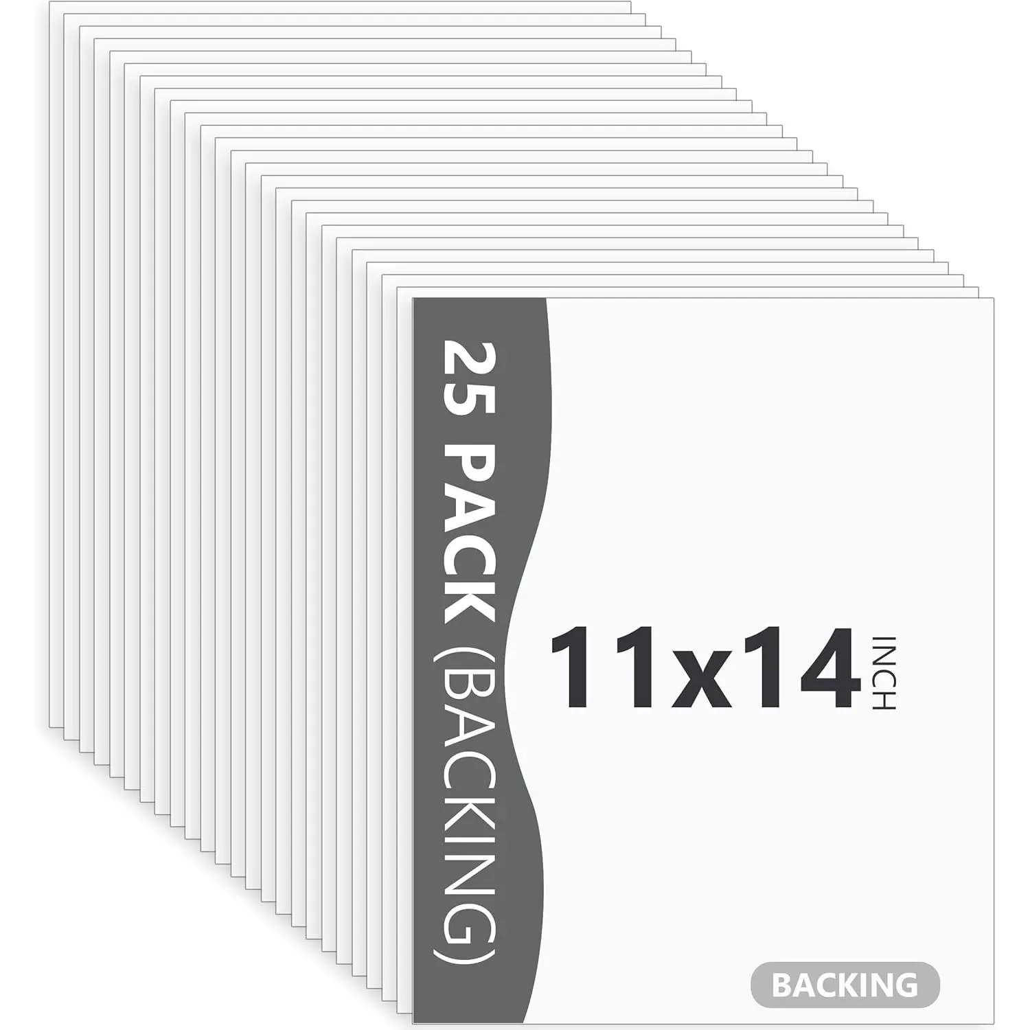 25 Pack Backing Boards Only - 11x14 Uncut White Mats Matboards, Acid Free Backerboards for Art Prints, Ideal for Photos/Pictures/Prints/Frames/Arts