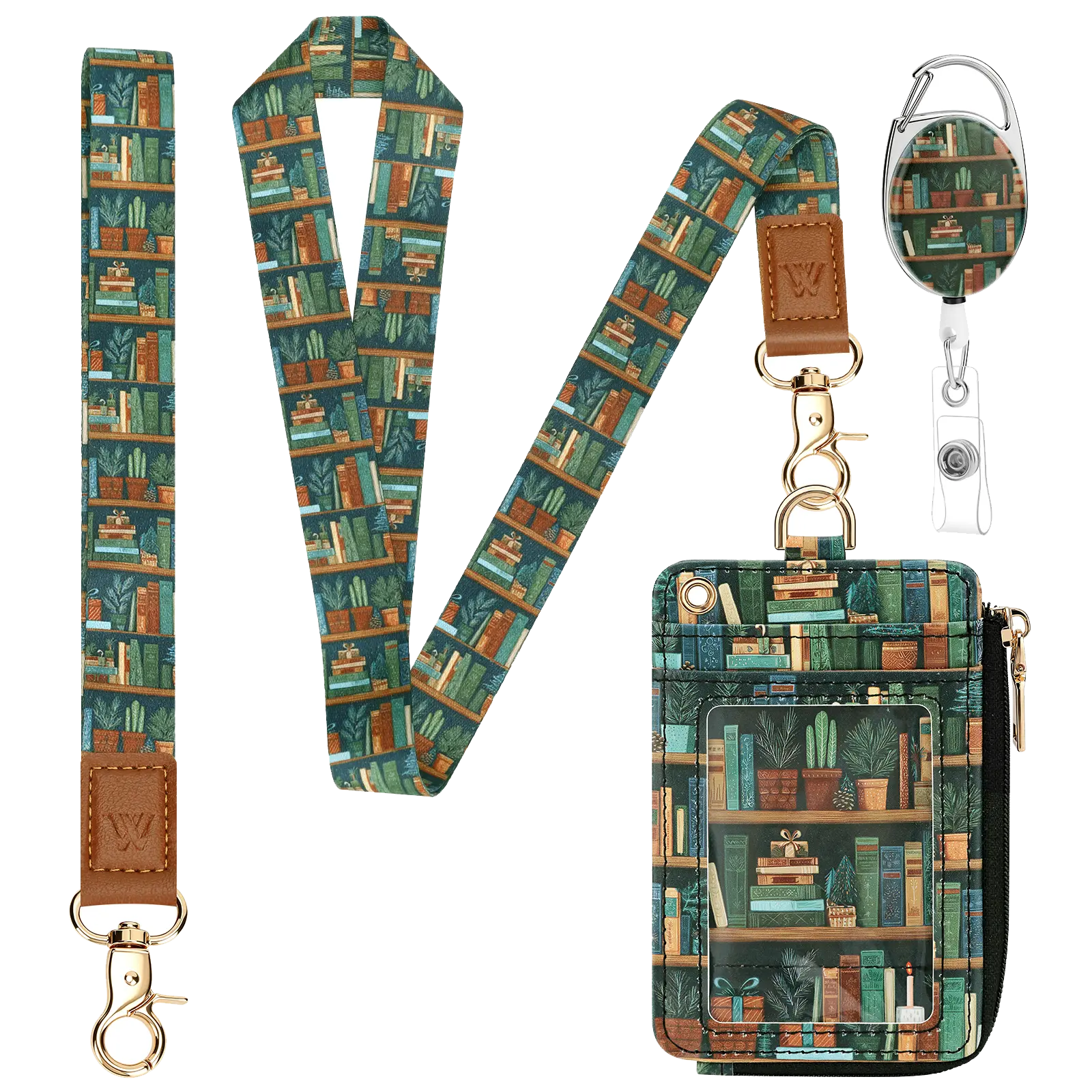 Neck-Strap ID Card Wallet for Women, Dual Pouch Wristlet Neck Strap Wallet with ID Card Holder, Zipper Purse Large Capacity and Easy to Carry
