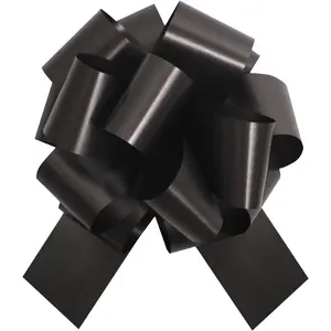 6 Pcs 6 Inch Black Pull Bows for Gift Wrapping Gift Baskets Wedding Christmas Party and Craft Decorations