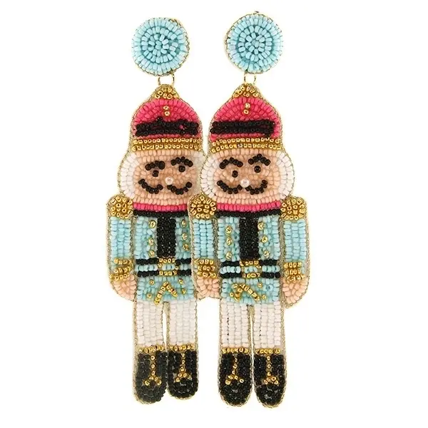 Christmas Nutcracker Seed Bead Earrings