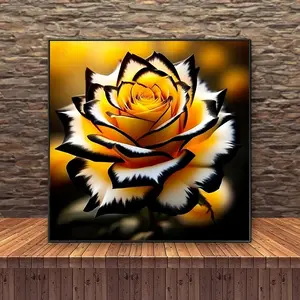 Rose Charm Halo Diamond Painting Kit, 5D DIY Art Tools for Beginners, Beginner Friendly, Full Round Diamond Mosaic Craft for Home Wall Decoration