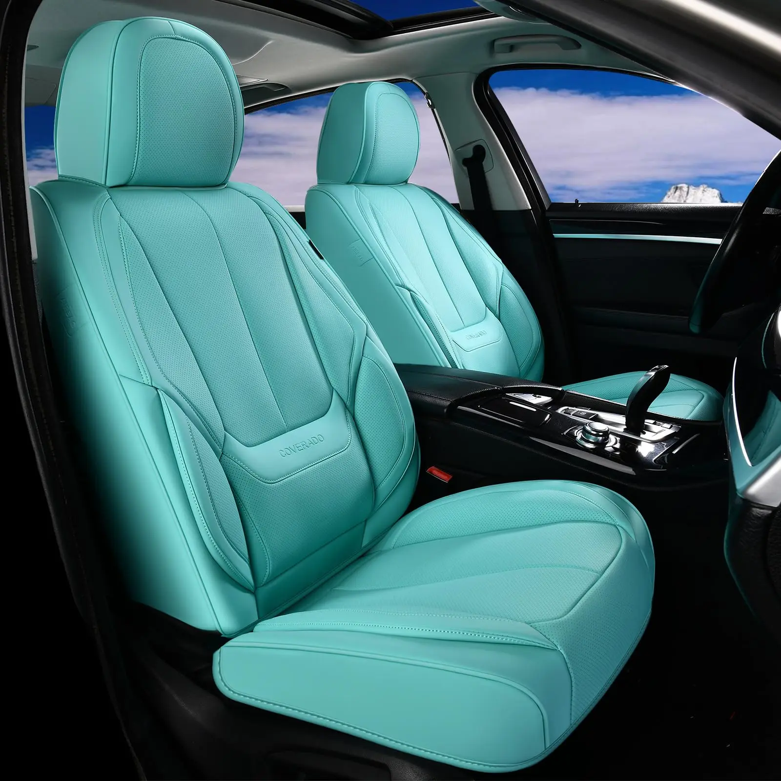 【Coverado】Full Coverage Leather Car Seat Covers Universal Fit for Most CarsSedans Trucks SUVs with Waterproof  Automotive Seat Cover Accessories[8805pu] full coverage seat covers ridstar guts seat cover PU Leather Sedan Seat Cover