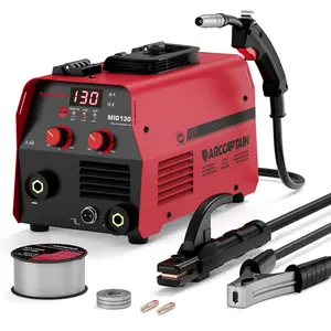 ARCCAPTAIN 135Amp 110V Flux Core MIG Welder, MIG130 Fit Gasless MIG/Lift TIG/Stick 3-in-1 Welding Machine, Digital Display DC IGBT Synergic Control Portable welder machine 110V