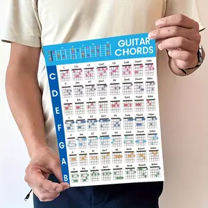 Guitar Chord Spectrum Portable Chords Cheat Sheet Paper Guitar Chord FingerDiagram Folk Electric Guitar Fingering Practice Picure