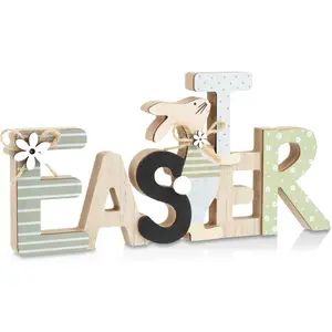 Decorations for Home, Farmhouse Table Wooden Bunny Mantel Decors, Indoor Easter Sign Decor for Tiered Tray Decor 2026 new