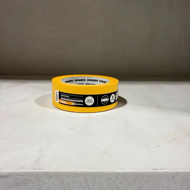 Anza Bright Yellow 1.5" Masking Tape - Durable & Easy to Use for Precision Painting Projects - sharp line technology