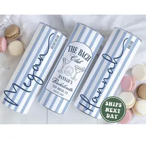 Custom Bridesmaid Tumbler 16oz, Personalized Matching Cups for Bachelorette Party, The Bach Club, Bridesmaids Gifts, Reusable Drinkware, Wedding Party Tumblers