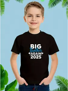 Big Brother Again 2025 Graphic Tee for Boys - Breathable Cotton, Casual Crew Neck Short Sleeve T-Shirt, Perfect for Outdoor Activities & Summer Wear, Casual Summer Wear|Trendy Boys Tshirt|Cotton Crew Neck