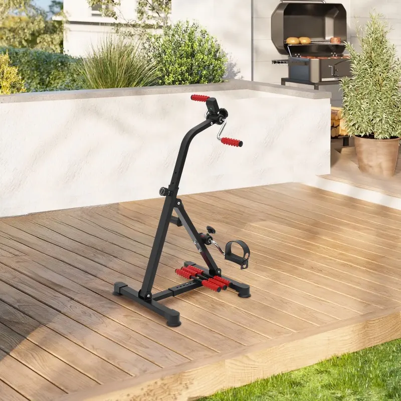 Black Pedal Exerciser Bike Portable Indoor Fitness Cycle For Upper Lower Limb Workout Home Exercise Equipment