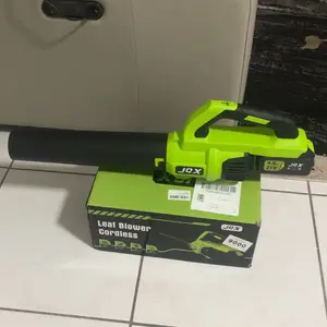 JQX Cordless Electric Leaf Blower / Snow Blower, 21V 4000mAh Battery, Quick Charger, Turbo Dual-Speed Motor, 2 Gear Speed, Ergonomic Design, Efficient for Cleaning Leaves, Snow and Dust