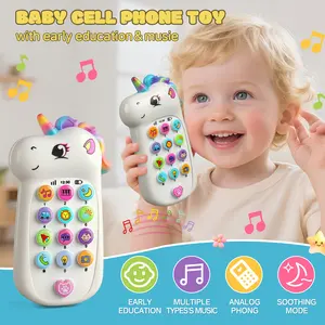 Cartoon Rainbow Pony Baby Music Phone Toy, Early Education Learning Machine, Color Protective Case, Suitable for 0-3 Years, Ideal Gift