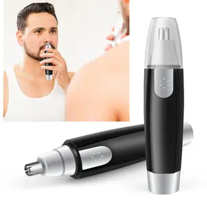 Electric Nose Hair Trimmer for Men,Safe Circular Blade & Washable Head,Painless Ear & Nose Hair Remover,AA Battery Powered(Not Include Battery),Portable Grooming Kit