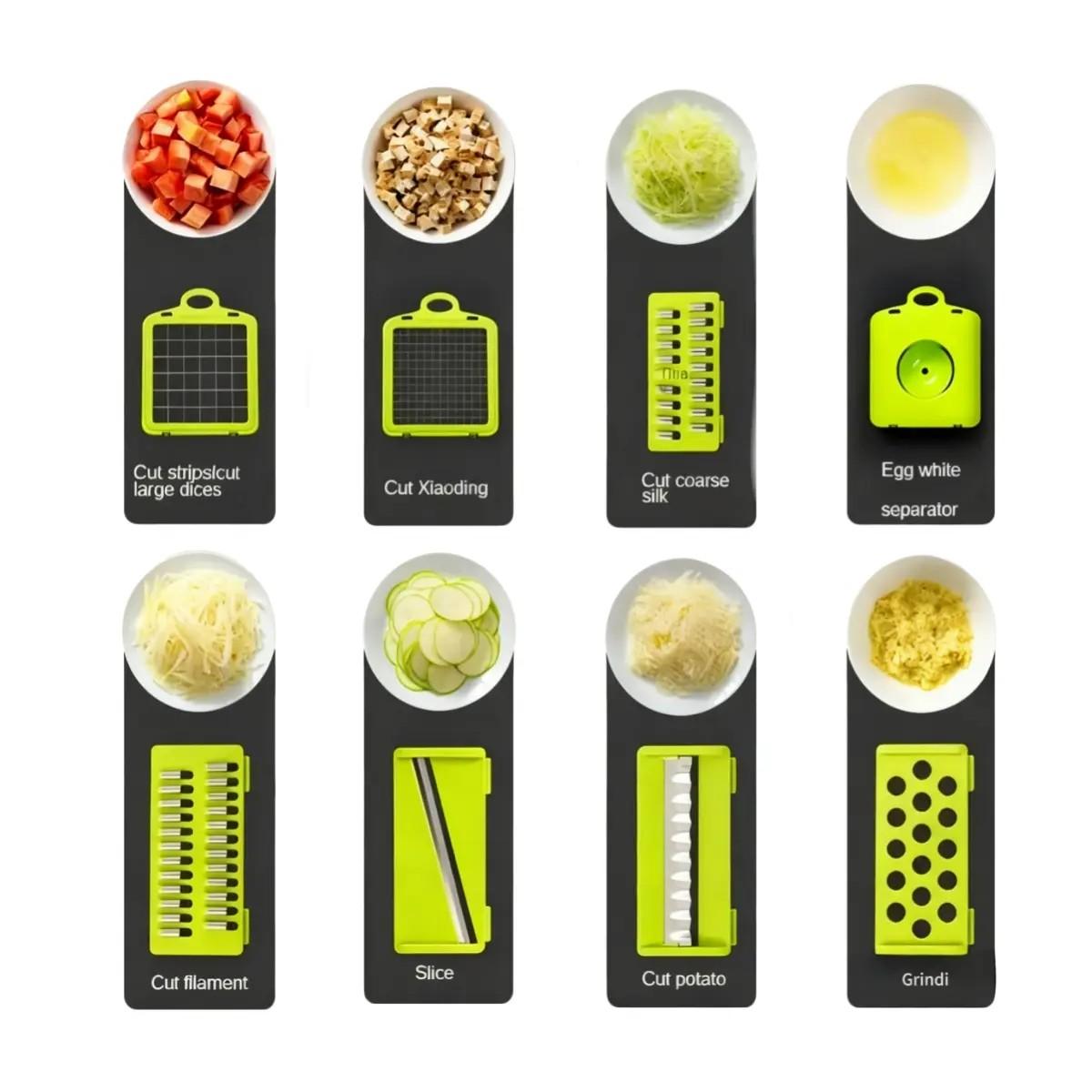 17-in-1 Vegetable Chopper and Professional Mandoline Slicer - No More Tears Dicer for Fresh Salad and Quick Meal Prep - 8 Interchangeable Blades for Onion Garlic Potato and Carrot 17-in-1 Vegetable Chopper and Professional Mandoline Slicer - No More Tears Dicer for Fresh Salad and Quick Meal Prep - 8 Interchangeable Blades for Onion Garlic Potato and Carrot