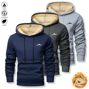 Men's Heavyweight Winter Hoodie Jacket 3-Pack - Thick Fleece Pullover with Kangaroo Pocket - Casual Sportswear for Young Men - Regular Fit
