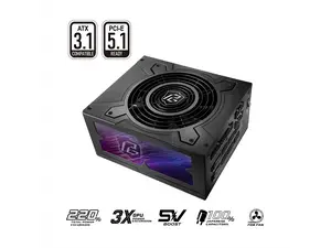 ASRock Phantom Gaming PG-1300G 1300W 80 PLUS GOLD & Cybenetics PLATINUM Full Modular Power Supply, ATX3.1 & PCIe5.1 Ready with Dual Color 12V-2x6 Cables(2pcs), 10 Years Warranty