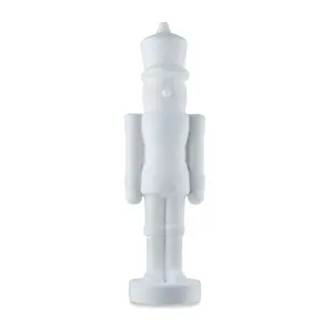 Holiday Time White Flocked Nutcracker Decoration, 27 Inches