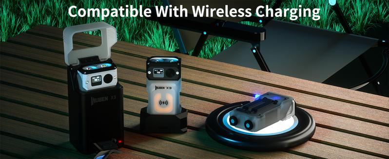 WUBEN X3 Premium Edition 2-in-1 RGB Flashlight + Portable Charging Dock – Mecha Owl Design, 700LM, Wireless Charging, Great Gift for DIY, Camping, Outdoor